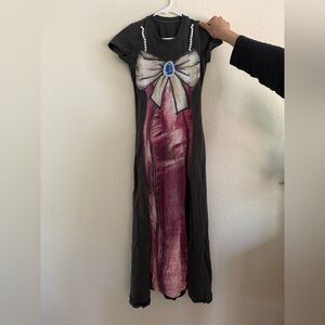 T-shirt midi dress with faux pearls